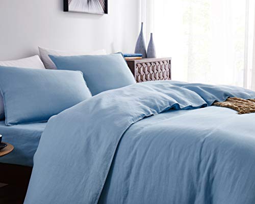 Dapu Pure Hemp Duvet Cover Set, 100% Natural Viscose-Free Hemp, Breathable And Durable For Hot Sleepers, 1 Duvet Cover And 2 Pillowcases (Cornflower, King) #TOP2