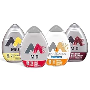 MiO Liquid Water Enhancer (Variety Pack) Orange Tangerine, Fruit Punch, Lemonade & Cherry Blackberry (Pack of 4)