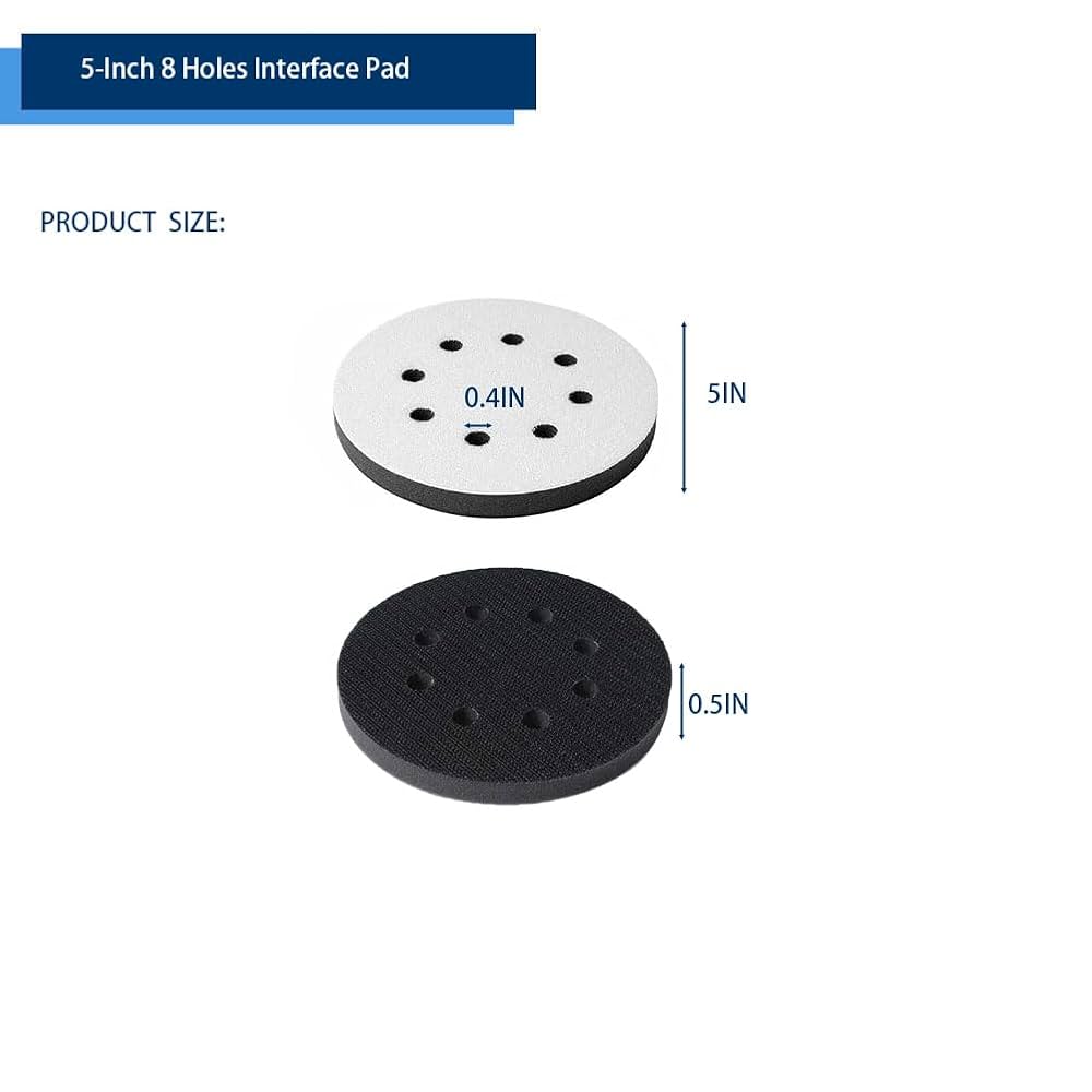 Coussin De Ponçage 5 Pouces à 8 Troues - Éponge Douce Pour Polisseuse, Idéal Pour Bois & Automobile