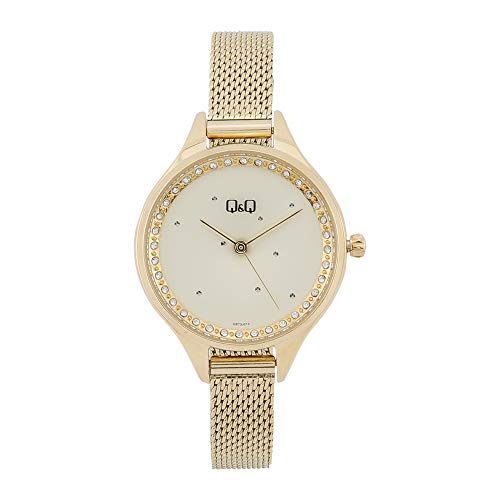 Q&Q Analog Gold Dial Women's Watch-QB73J010Y