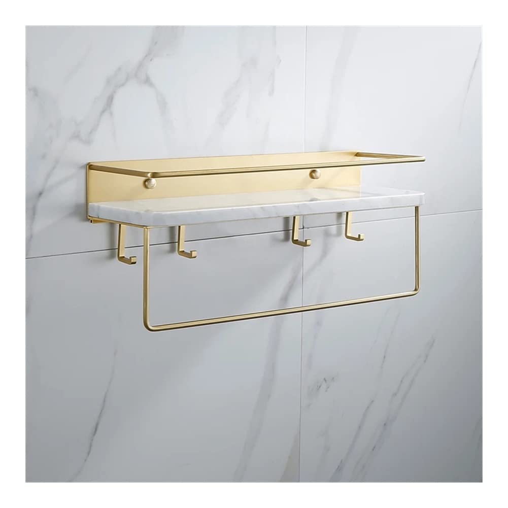 icVantA Shower Caddy Nordic Bathroom Marble Storage Holder Cosmetics Shampoo Conditioner Towel Shelf with Hook Shelf for Storage