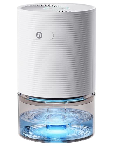 Image of avylo 25oz Dehumidifier for Bedroom with Auto Shut Off, Ultra Quiet, White | Global Recycled Standard, 285 Sq.Ft Small Dehumidifiers for Home Bathroom Closet, 7 Color Light, 25OZ Water Tank