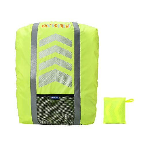 Preisvergleich Produktbild MiOYOOW Regenschutz für Rucksäcke mit Reflexstreifen wasserdichte Regenhülle Schulranzen Reflektor Rucksack Cover reflektierender Rucksacküberzug (25~40L)