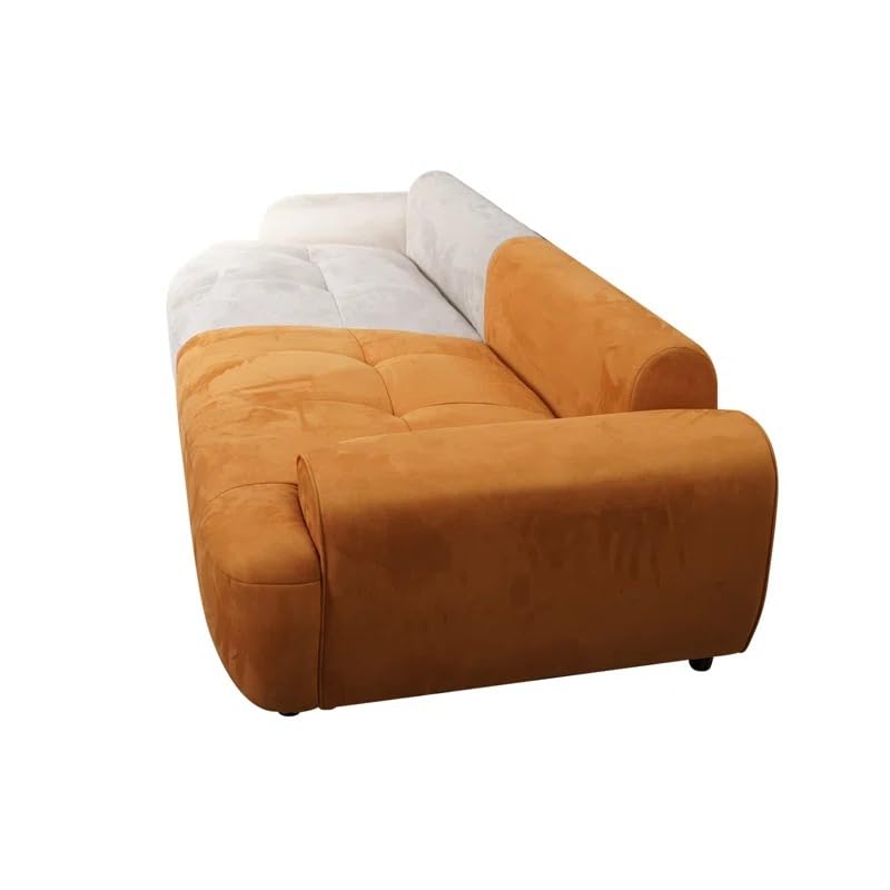 Image of LEGACY OF COMFORT Irmak 85.83'' Upholstered 3 Seater Sofa Three Seater Sofa for Living Room Hotels & Offices (Beige /Orange)
