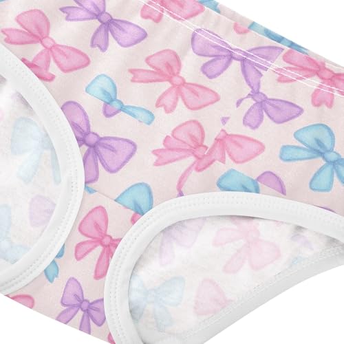 Joisal Girls Underwear Toddler 2t Cotton Panties Little Girl Fun Underpants Briefs Pastel Bow Blue Pink Purple4