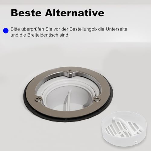 Tauchrohr für Viega Tempoplex Modell 6961.99, ab Bj. 2006, Nr. 582982, Geruchsverschluss Dusche Tauchrohr mit Dichtung und 2 Abfluss Haarfänger, Durchmesser 69.6 mm
