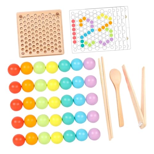 lurrose カラフル木製ビーズまみ 知育トレーニング の集中力と手先の器用さ向上 歳向け認知発達サポート