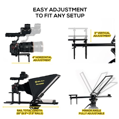 Image of Glide Gear TMP 750 Teleprompter - All Camera & Smartphones, Tablets - 17 inch Glass, Hard Case, No Assembly