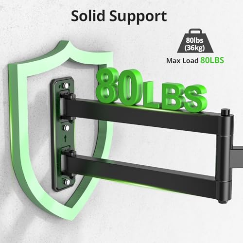 Image of USX MOUNT Corner TV Wall Mount with 31.22 inch Long Arm for 26-65 Inch TVs up to 80 lbs, Full Motion TV Wall Mount Bracket with Swivel and Tilt, Max VESA 400x400mm fit Most 32 40 42 43 50 55 60 65 TVs