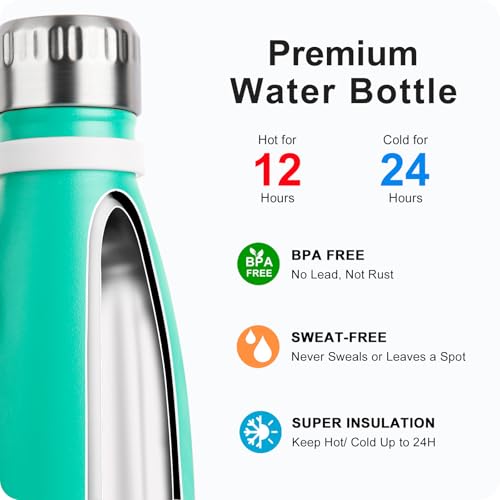 Image of 9 oz Stainless Steel Insulated Kids Water Bottle for School,Teal