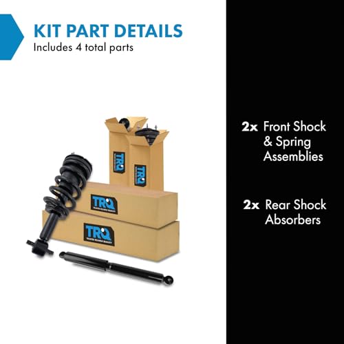 Image of TRQ Complete Strut Assembly & Shock Absorber Kit Shock & Spring Strut Assembly Compatible with 2014-2018 Chevrolet Silverado 1500 2019 Silverado 1500 LD GMC Sierra 1500 Sierra 1500 Limited