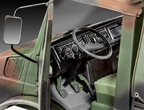 Revell 03337 03337-Unimog 2T 1:35 originalgetreuer Modellbausatz für Experten, unlackiert – Bild 4