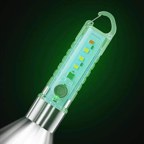 Linterna de Llavero | Llavero Recargable con 6 Modos de Iluminación - Accesorios de Iluminación Estable para Camping, Senderismo y Escalada con Diseño Compacto para Exteriores