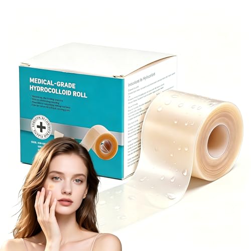 Hydrocolloid Roll Hydrokolloid Pflaster Rolle Wasserfestes Pimple Patches Rolles Blasenpflaster Selbstklebender Pickel Patch Rolle Atmungsaktiv Unsichtbare Hoch Absorbierende Zuschneidbare -5cm*3.65m
