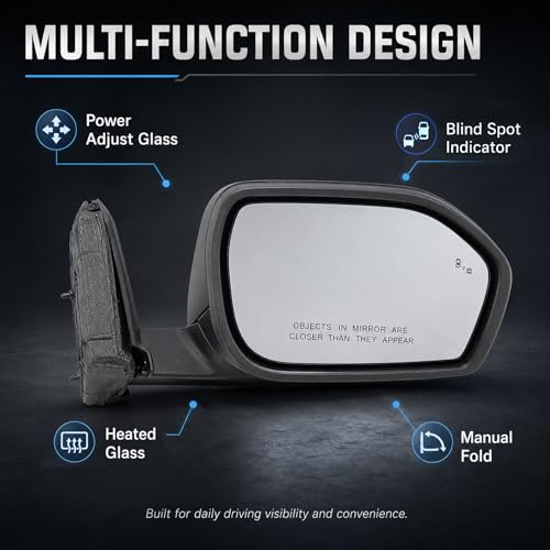 XQSMWF Right Passenger Side Door Mirror Compatible with Ford Explorer 2020-2025 With Heated Blind Spot Power Glass Manual Fold 7Pins #LB5Z17682XB FO1321673 by XQSMWF - Image 5