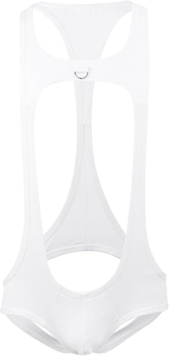 PURFUN Mens Jockstrap Leotard Wrestling Singlet Jumpsuit Bodysuit Sexy One-Piece G-String Underwear Bulge Pouch Thong Bikini