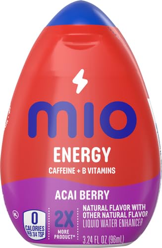 Image of MiO Energy Acai Berry Storm Naturally Flavored with other natural flavors Liquid Water Enhancer Drink Mix with Caffeine & B Vitamins with 2X More (3.24 fl. oz. Bottle) (Pack of 4)