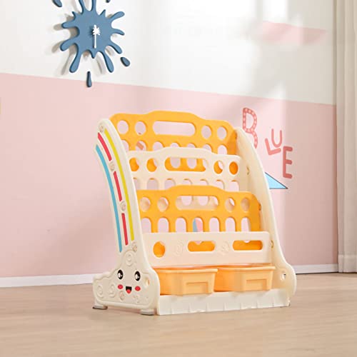 Qcwwy para Libros Ilustrados Organizadores de Soluciones de Almacenamiento para Niños Pequeños de 21,3 X 23,8 X 12,8 Pulgadas (4 Capas 54x60,5x32,5 cm/21,3x23,8x12, Pulgadas)