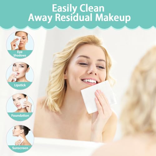 Image of HOMEXCEL Face Towels, Disposable Face Towelette Ultra Soft & Absorbent