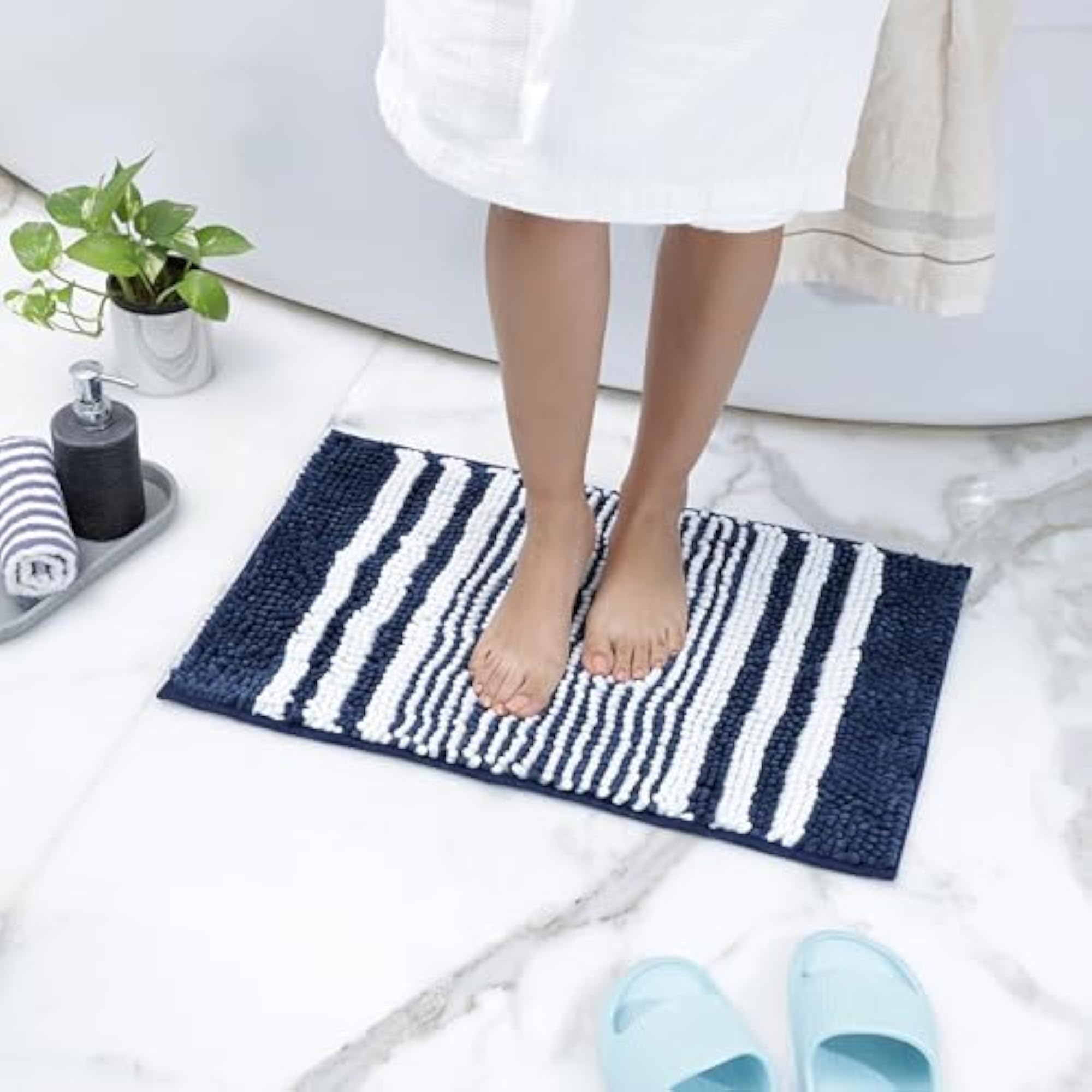 Chennile-Multicolour Super Soft Premium Polyester Non Slip Anti Skid Mat