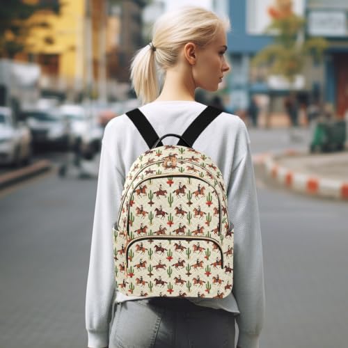 Mochila de mujer para deportes al aire libre con estampado cactus vaquero M 7