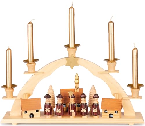 BRUBAKER Schwibbogen für Kerzen - Sternsinger - traditioneller...