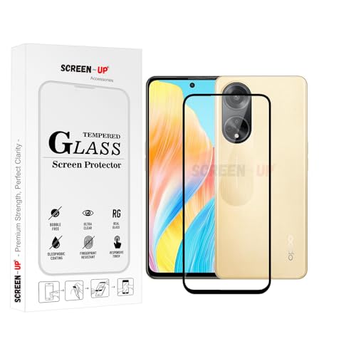 Image of ScreenUp Tempered Glass For Oppo F23 - Ultra Clear, 9H Scratch Resistant, Full Coverage, Easy Install Screen Protector