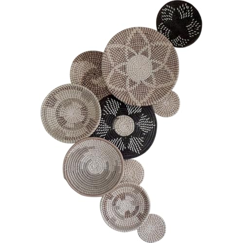 ChumDecor Boho Wall Basket Decor, Wall Hanging Decor, Decorative Baskets for Home Decor, Boho Basket Wall Decor Set, Hanging Basket Wall, Woven Basket Set