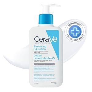 CeraVe SALICYLIC ACID Lotion, Renewing SA Exfoliating Body Lotion for Dry, Rough & Bumpy Skin, Psoriasis, Keratosis Pilaris, Itching & Flaking. With Lactic Acid, Hyaluronic Acid, Fragrance Free, 237ML