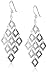 Sterling Silver Large Diamond-Shape Drop Earrings