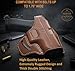 Leather OWB Holster for Glock 43 - OWB Holster for Glock 43x - for G42 43 43X 43X Mos, Rgr SR22 LC9s, Taurus GX4 Pistols - Leather Holsters for Glock 42 - Pancake Holsters Glock 43x Mos -Thumb Break