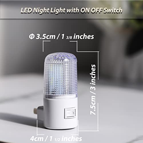 Seriecozy Led Night Light, Plug In Night Light With Switch, Night Light Plug Into Wall, White, Manual On Off, Suitable For Bathroom, Bedroom, Hallway, Kids Room #TOP3