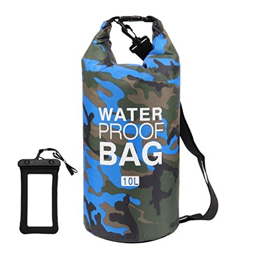 Loovit Waterproof Dry Bag 2L/5L/10L/15L/20L/30L, Roll Top Sack Keeps Gear Dry for Kayaking, Rafting, Boating, Swimming, Camping, Hiking, Beach, Fishing with Free Waterproof Phone Case (Dark Blue, 5L)