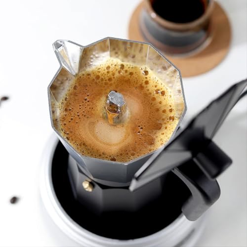 Image of ANKUL 2-in-1 Moka Pot Espresso Maker | Stovetop & Induction Compatible | 150ml Premium Aluminium | Italian Style Percolator Coffee Brewer | Brews 2-3 Cups | Espresso, Americano & More (150ml)