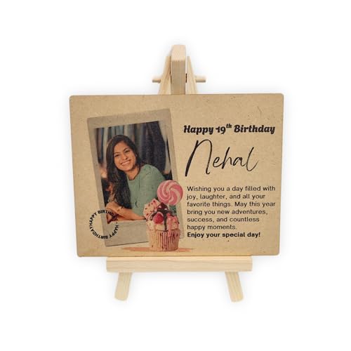 Custom Wooden Happy Birthday Plaque with Easel by tinydabba