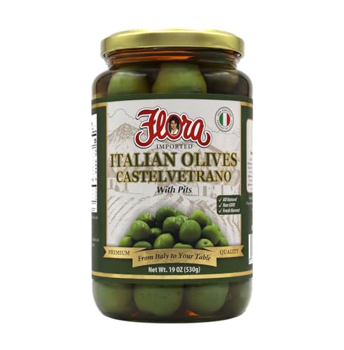 Flora Foods Italian Olives Castelvetrano with Pits | Sicilian Olives