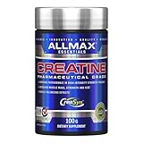 ALLMAX Nutrition Creatine Monohydrate Powder, Unflavored – Pure Micronized Creatine Supplement for Men & Women – Supports Strength, Performance & Training Intensity – Vegan, Gluten Free (100g)