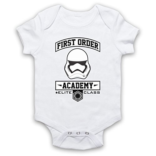 Photo de My Icon Art & Clothing Star First Order Academy Sci FI Space Film Bébé Barboteuse Bodys, Blanc, 0-3 Mois
