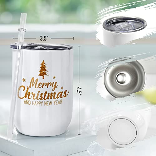 Agh 12Oz Sublimation Wine Tumbler Blanks Wine Glasses Set Of 12, Stainless Steel Insulated Wine Tumbler With Lids, Stemless Wine Glass, Wine Accessories Wine Gifts For Women #TOP2