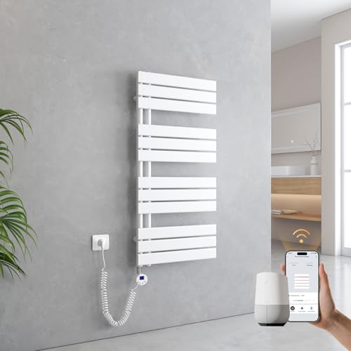 EMKE Handtuchheizkörper Elektrisch 1041x500 mm, WiFi Intelligenter Badheizkörper Elektrisch mit Thermostat Elektrischer Handtuchwärmer Handtuch Heizkörper Bad mit Heizstab Weiß 600W EMKE Handtuchheizkörper Elektrisch 1041x500 mm, WiFi Intelligenter Badheizkörper Elektrisch mit Thermostat Elektrischer Handtuchwärmer Handtuch Heizkörper Bad mit Heizstab Weiß 600W