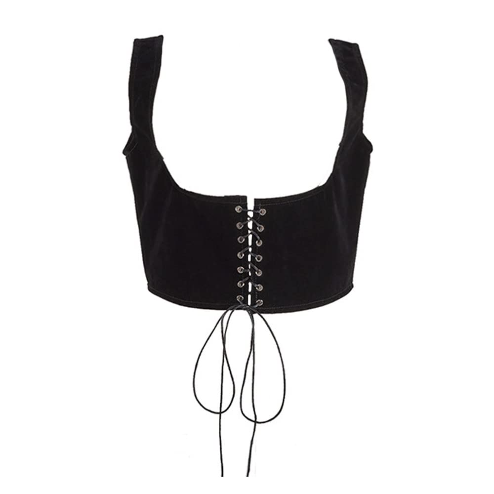Tofbs Women's Black6 Punk Leather Corset Waist Belt For And Girls Harness Belt Adjustable Elastic Underbust Corset Goth Body Vest Belt Cosplay Party Rave Halloween Costume (Black6)