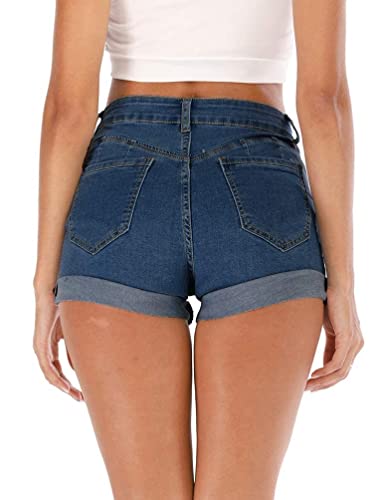 Cuihur-Womens-Summer-High-Waisted-Denim-Shorts-Folded-Hem-Casual-Short-Jeans