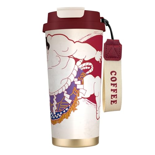 タンブラー 相撲 大相撲 浮世絵 和風 マグボトル コーヒーカップ 水筒 保温 保冷 ウォーターボトル 蓋付き ストロー付き 直飲み おしゃれ プレゼント