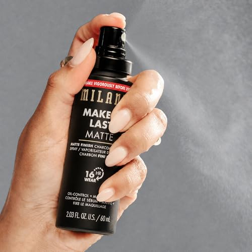 Image of Milani Setting Spray + Primer, Make It Last Matte- Oil Absorbing Charcoal Formula to Control Shine, Matte Finish Setting Spray for Makeup and Primer for Oily Skin, Prime +Correct + Set, 2.03 Fl. Oz