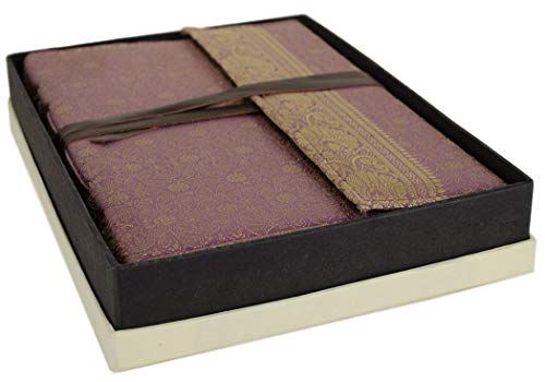 Life Arts Sari Diario de Seda Hecho a Mano Lila, A4 Páginas Lisas