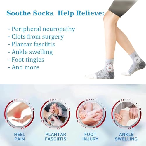 Image of Upgraded Neuropathy Socks 3 Pairs for Women Men,Soothe Relief Ankle Compression Sock 15-20 mmHg