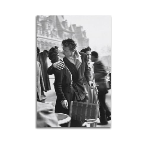 RedMush Poster vintage noir et blanc avec photographie de Robert Doisneau (7) - Poster sur toile - Décoration de chambre à coucher, sports, paysage, bureau -...
