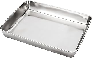 Prostokątne tace na żywność ze stali nierdzewnej grill płyta do przechowywania chleba kuchnia na parze głębokie patelnie naczynia do pieczenia narzędzia do pieczenia (rozmiar: 26x20x5cm)