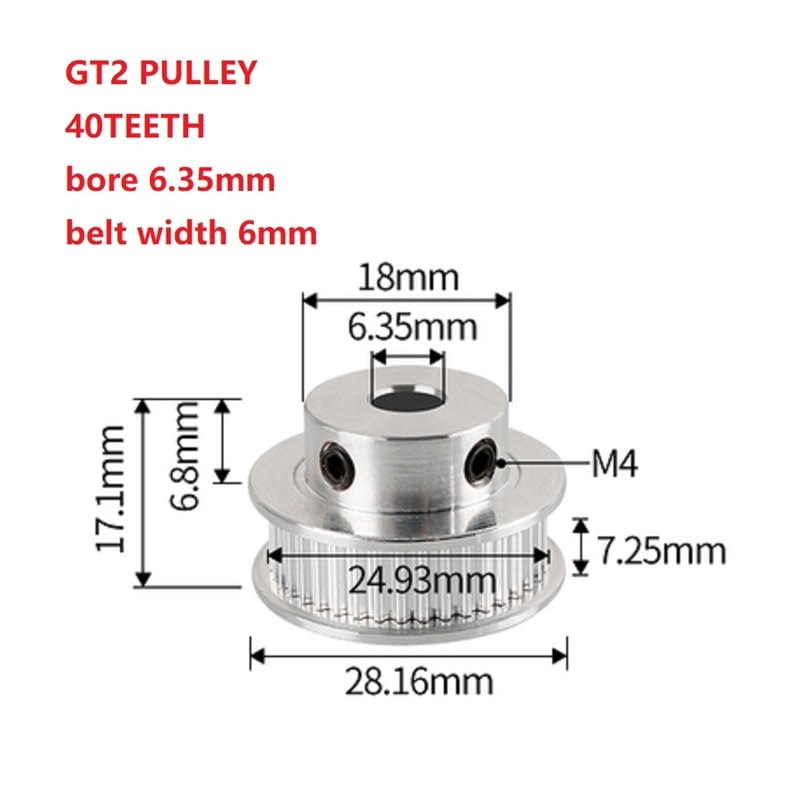 GT2 40 zębów aluminiowe koło pasowe rozrządu otwór koła 8mm szerokość paska zębatego 6mm 2GT do drukarki 3D(5mm,10pcs 6mm)