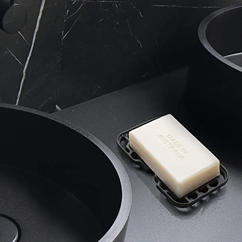 Tooletries - The Duke Soap Dish - Secure Holder, Silicone Toiletry Organizer, Shower & Bathroom Accessory - Features Easy Drainage & Flexible Structure - Charcoal #TOP4